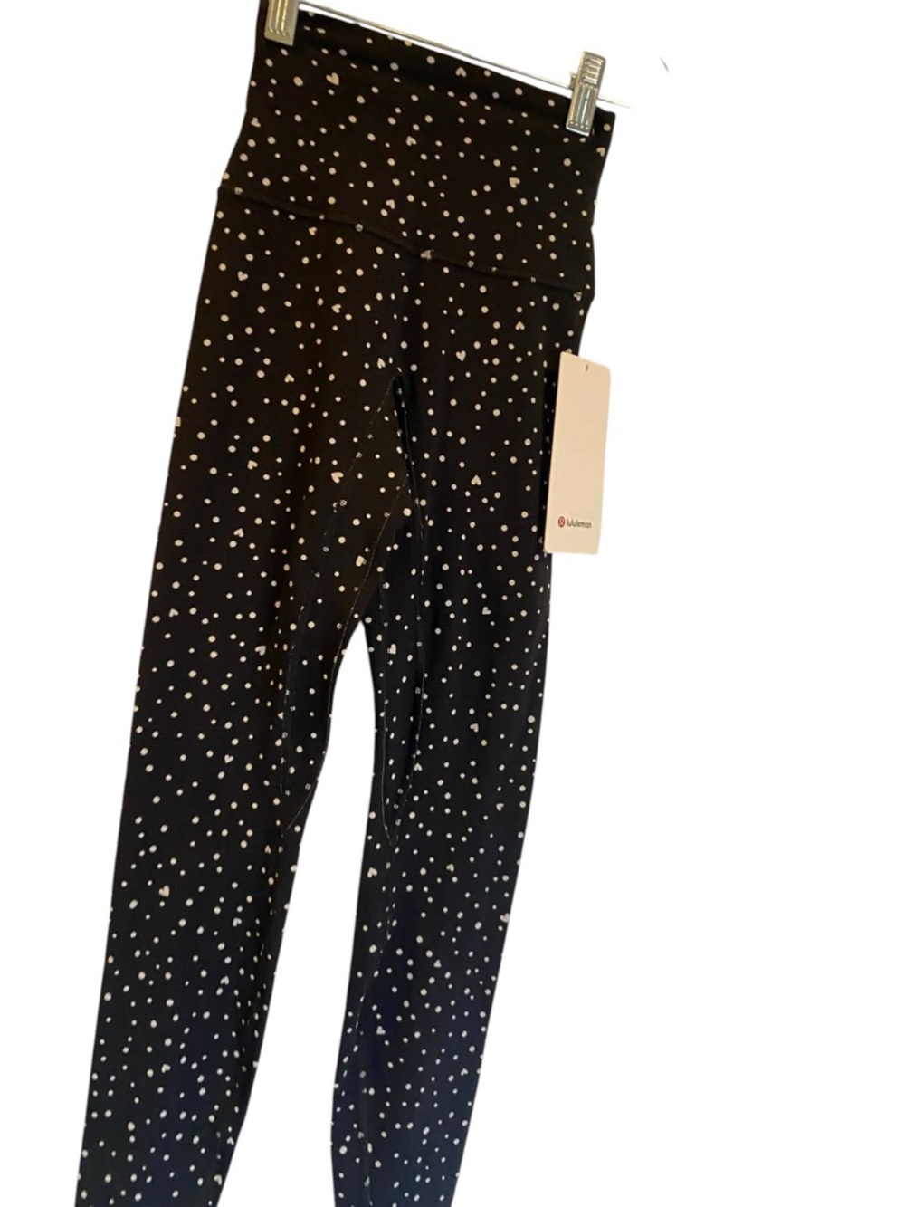 NWT Lululemon align no line hr pant 25”HEART SCATTER DOT BLACK Size 0